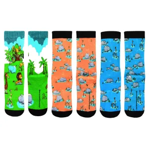 3 Pair Adult Jungle Fun Bamboo Crew Socks