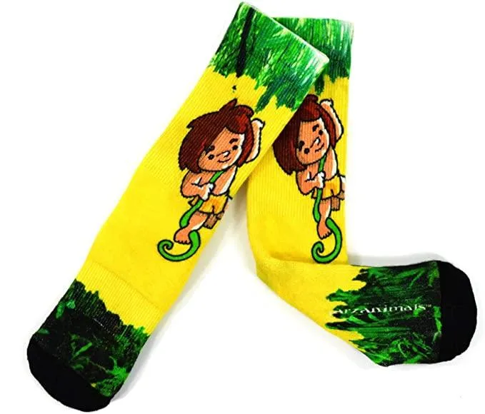 3 Pair Adult Jungle Fun Bamboo Crew Socks