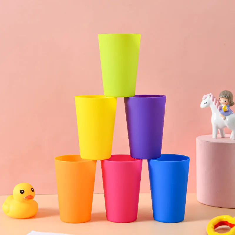 5 Pieces Solid Color Plastic Water Cups, HG0091