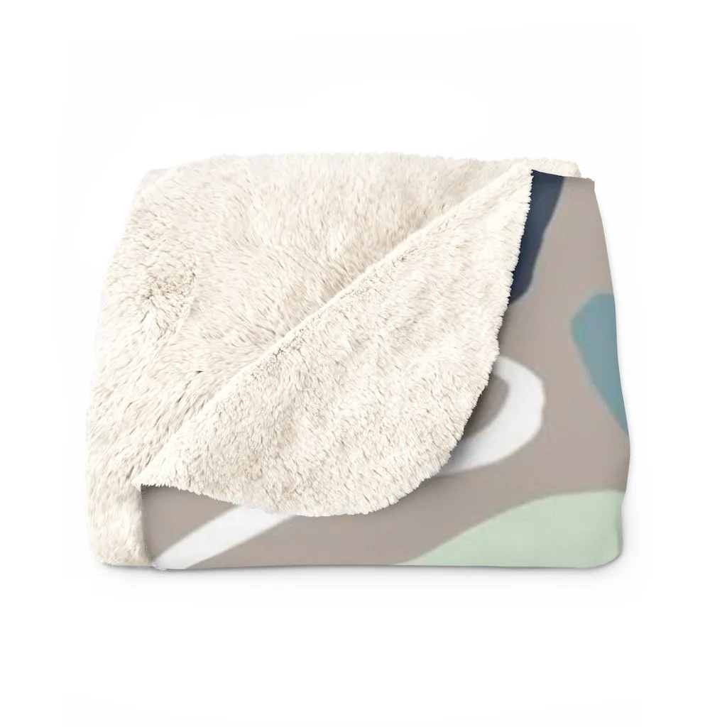 Abstract Comfy Blanket | Gray Teal