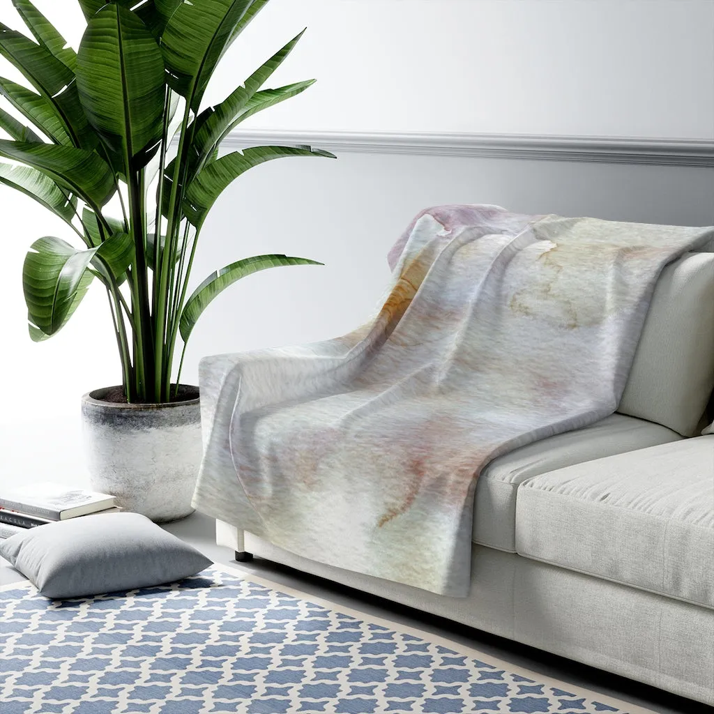 Abstract Comfy Blanket | Mauve Lavander Green