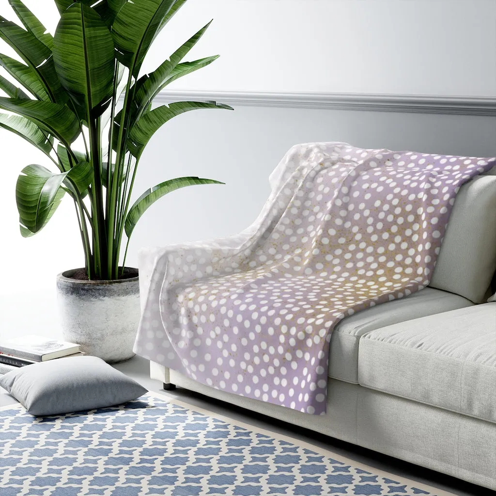 Abstract Comfy Blanket | White Purrple Yellow