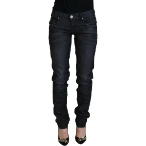 Acht Chic Black Low Waist Straight Jeans