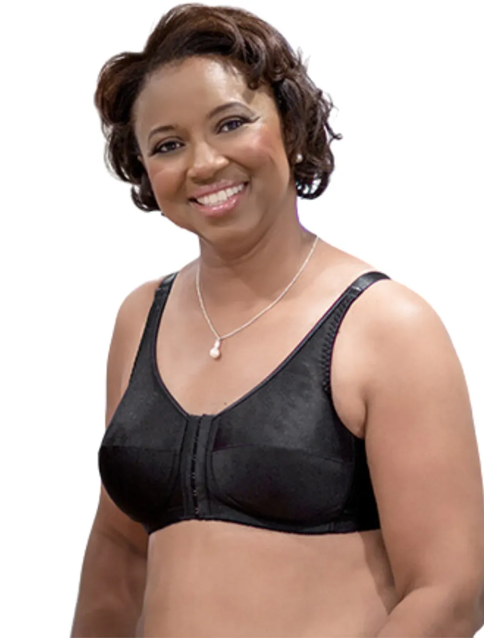 American Breast Care 123 Front Close Rose Contour Bra, Black | Black Front Closure Mastectomy Bras