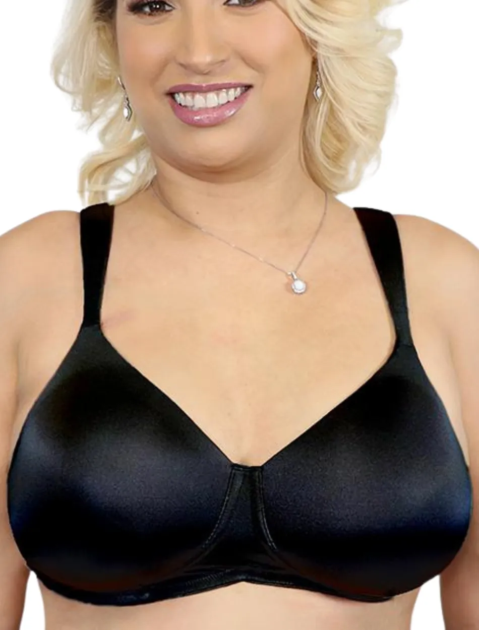 American Breast Care 516 Silhouette T-Shirt Bra Black | Black Mastectomy T-Shirt Bra | Pocketed T-Shirt Bras