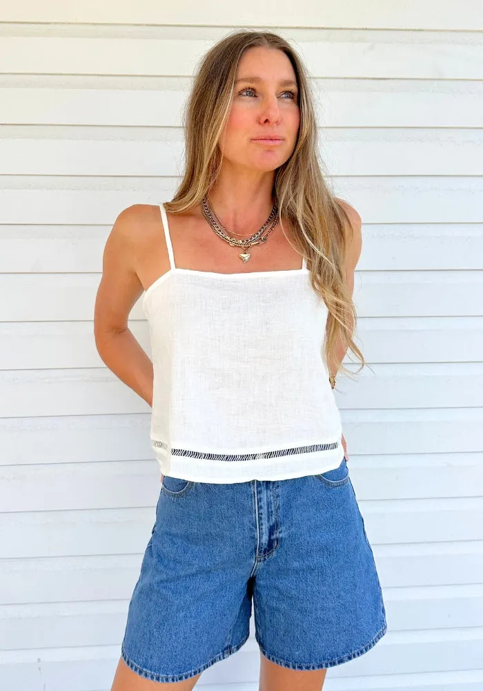 Cala Linen Top Ivory