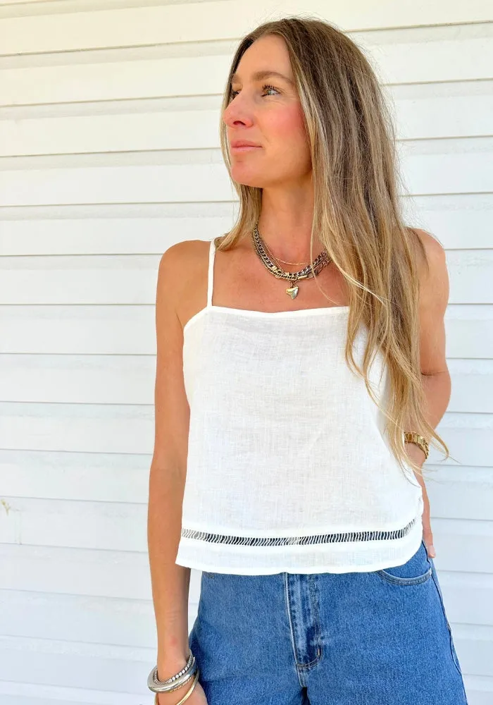 Cala Linen Top Ivory