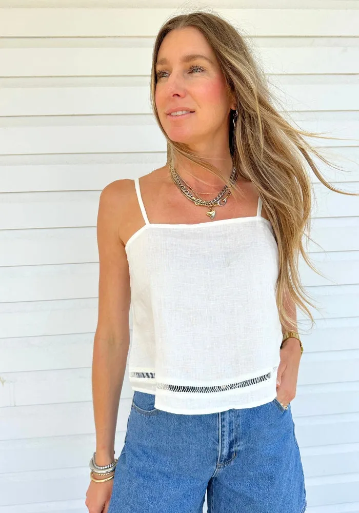 Cala Linen Top Ivory