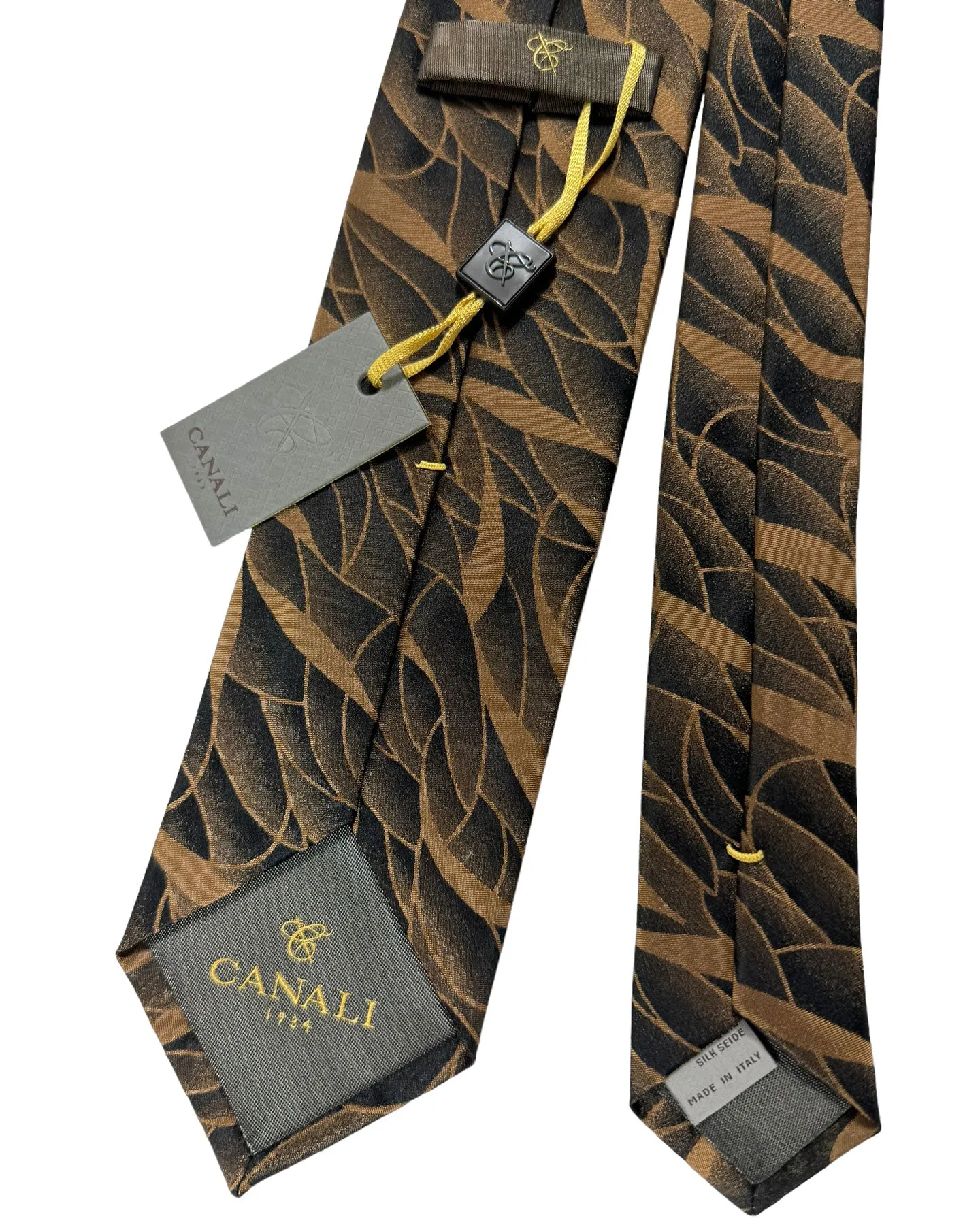 Canali Silk Tie Brown Pattern - Classic Italian SALE