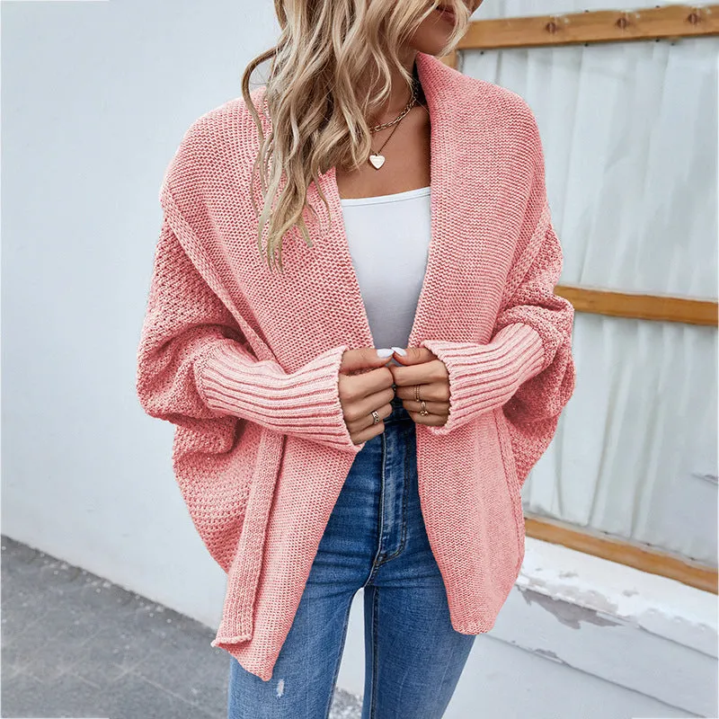 Chic Autumn & Winter Loose Knit Cardigan | Cozy Solid Color Sweater Jacket