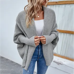 Chic Autumn & Winter Loose Knit Cardigan | Cozy Solid Color Sweater Jacket