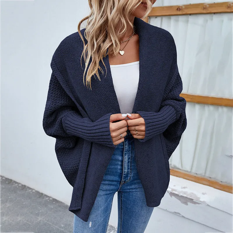 Chic Autumn & Winter Loose Knit Cardigan | Cozy Solid Color Sweater Jacket