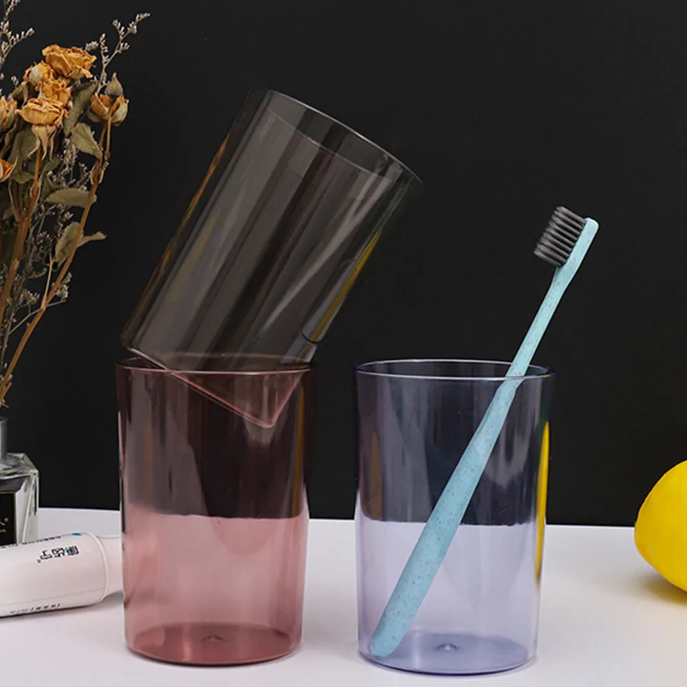 Clear Round Thickened Plastic Toothbrush Cup, HG0088