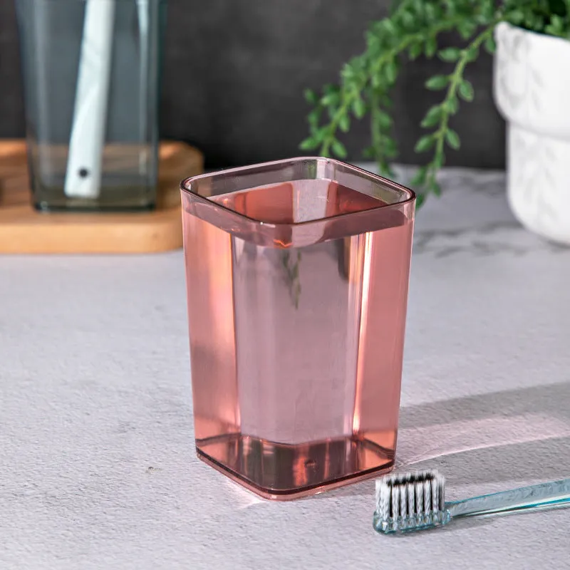 Clear Square Thickened Plastic Toothbrush Cup, HG0087