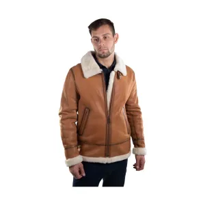 Cloud Nine Men's Sheepskin Western Bomber Coat - Chestnut