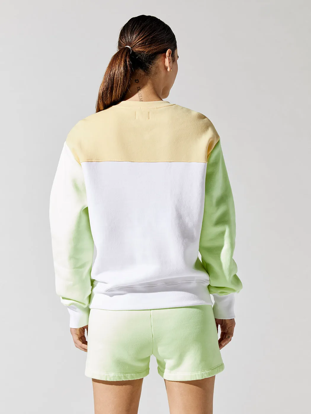 Colorblock Sweatshirt - Highlight/Yellow Flame