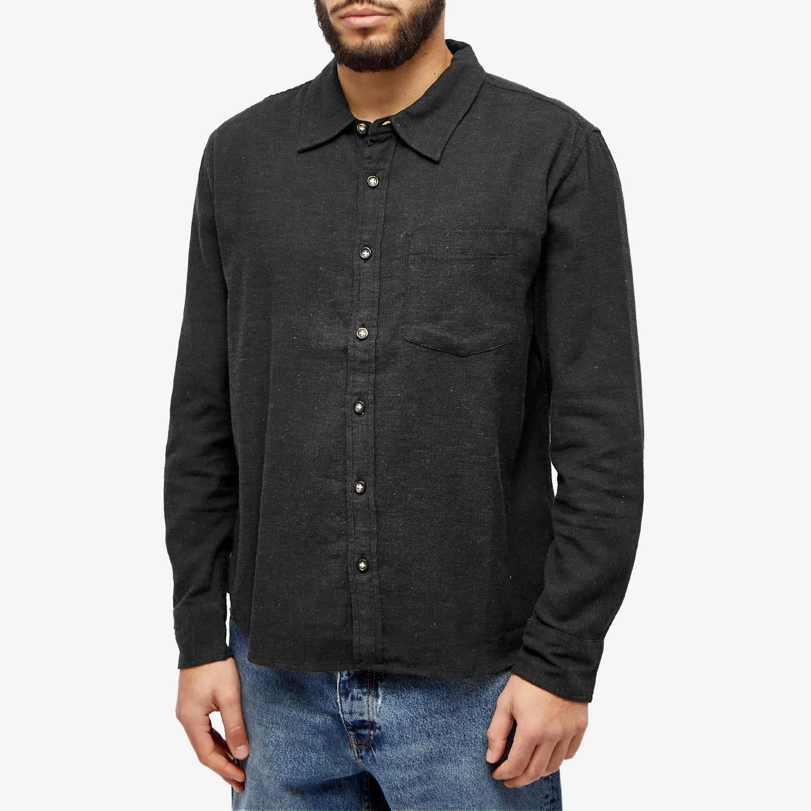 Corridor Lyocell Flannel Shirt, black