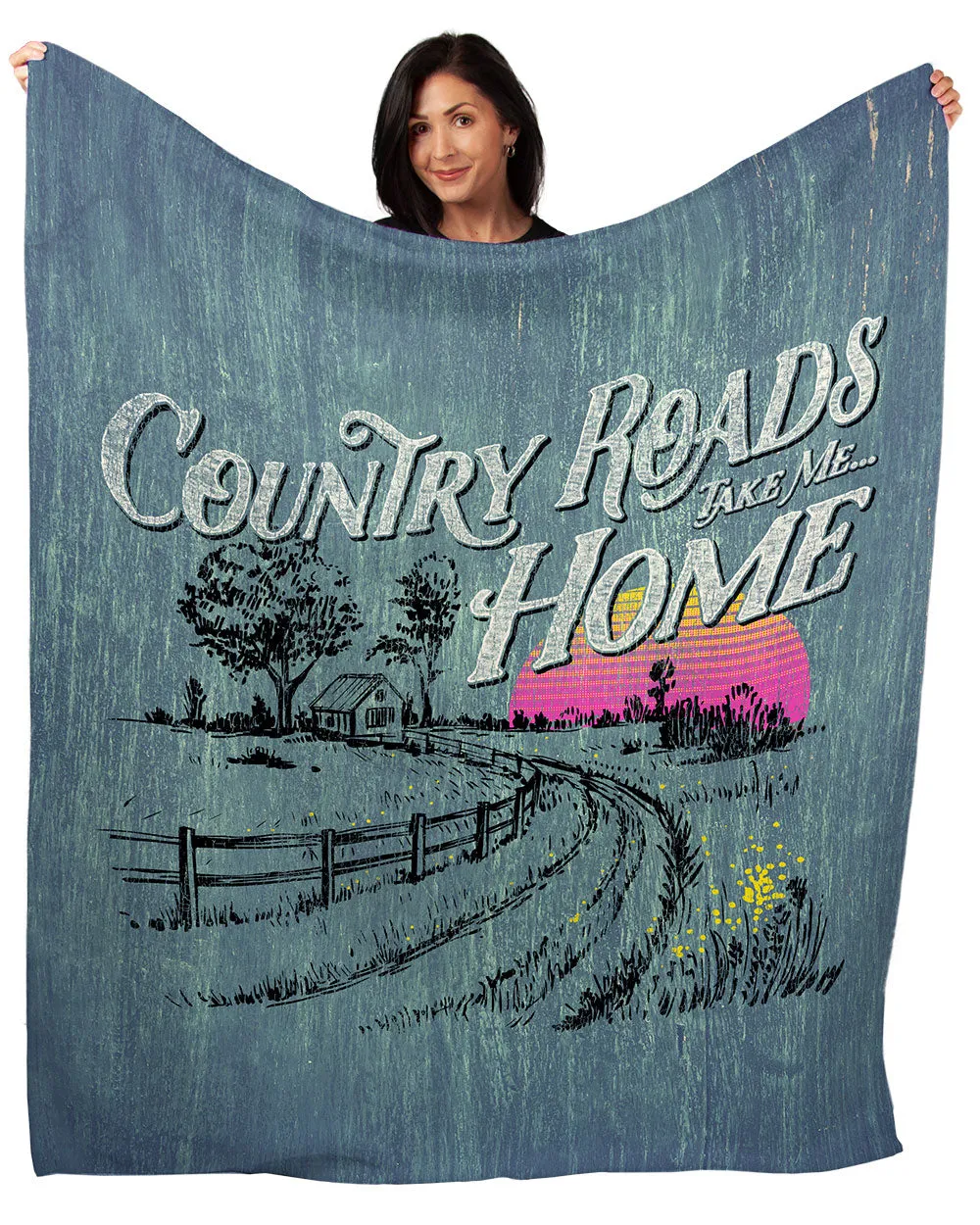 Country Girl® Country Roads 50" x 60" Minky Blanket