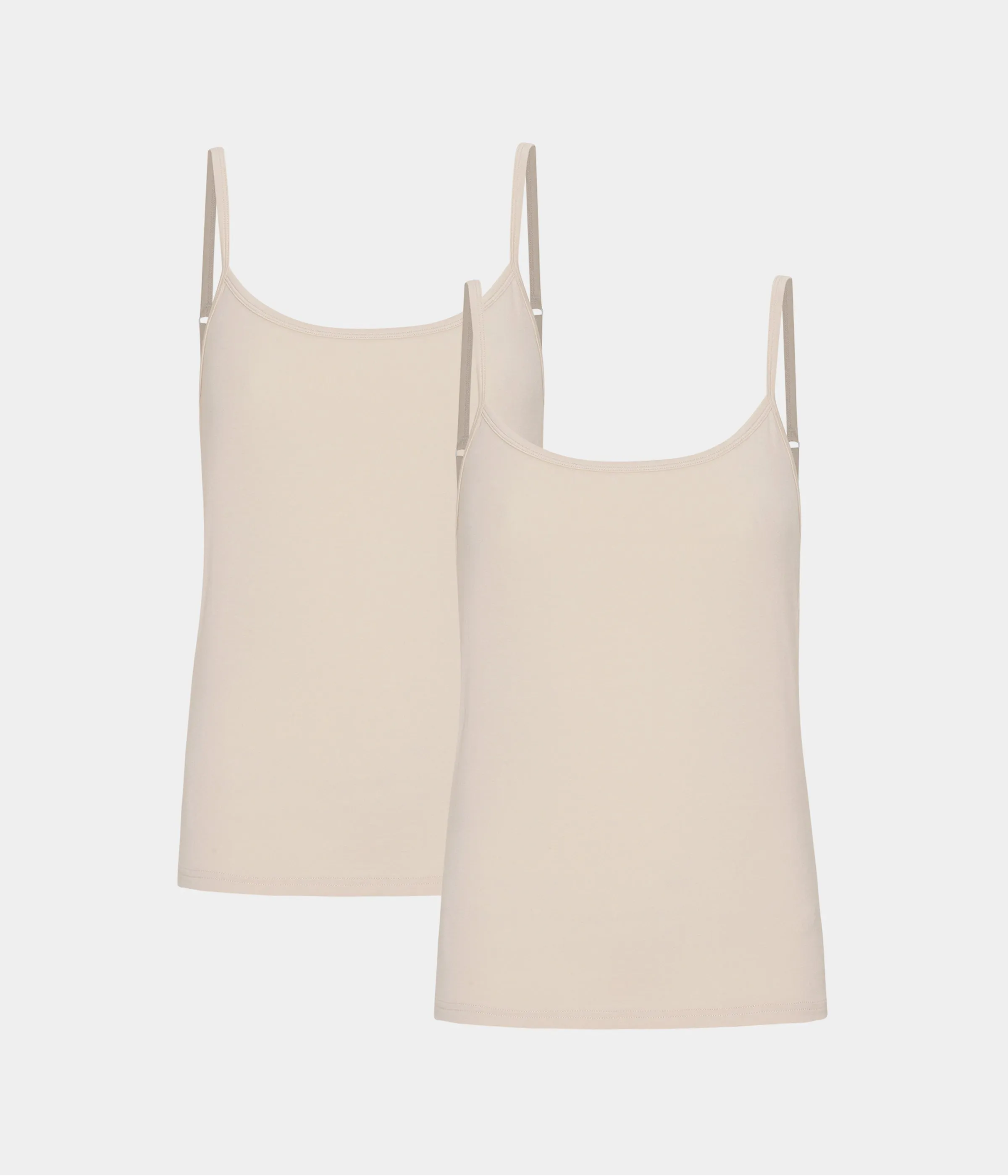 Cream bamboo camisole with spaghetti straps - 2 pack