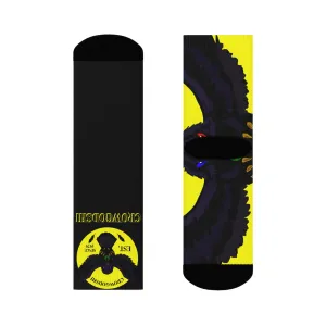 Crowgodshi First Generation Limited Edition Black Socks, YELLOW LOGO