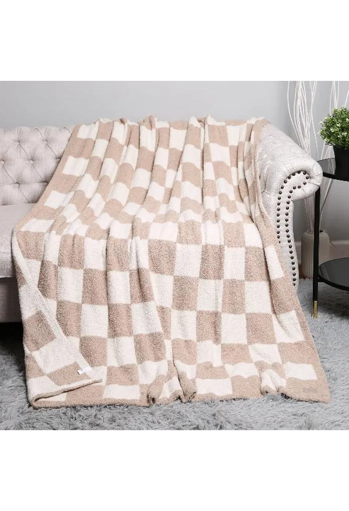 Dana Blanket-Taupe Check