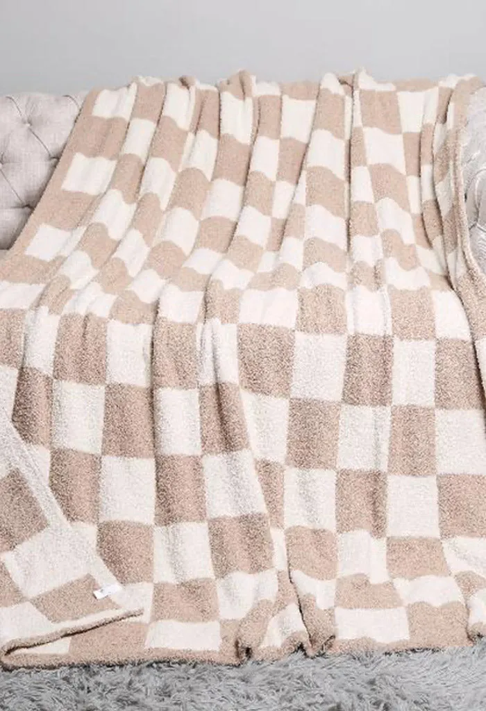 Dana Blanket-Taupe Check