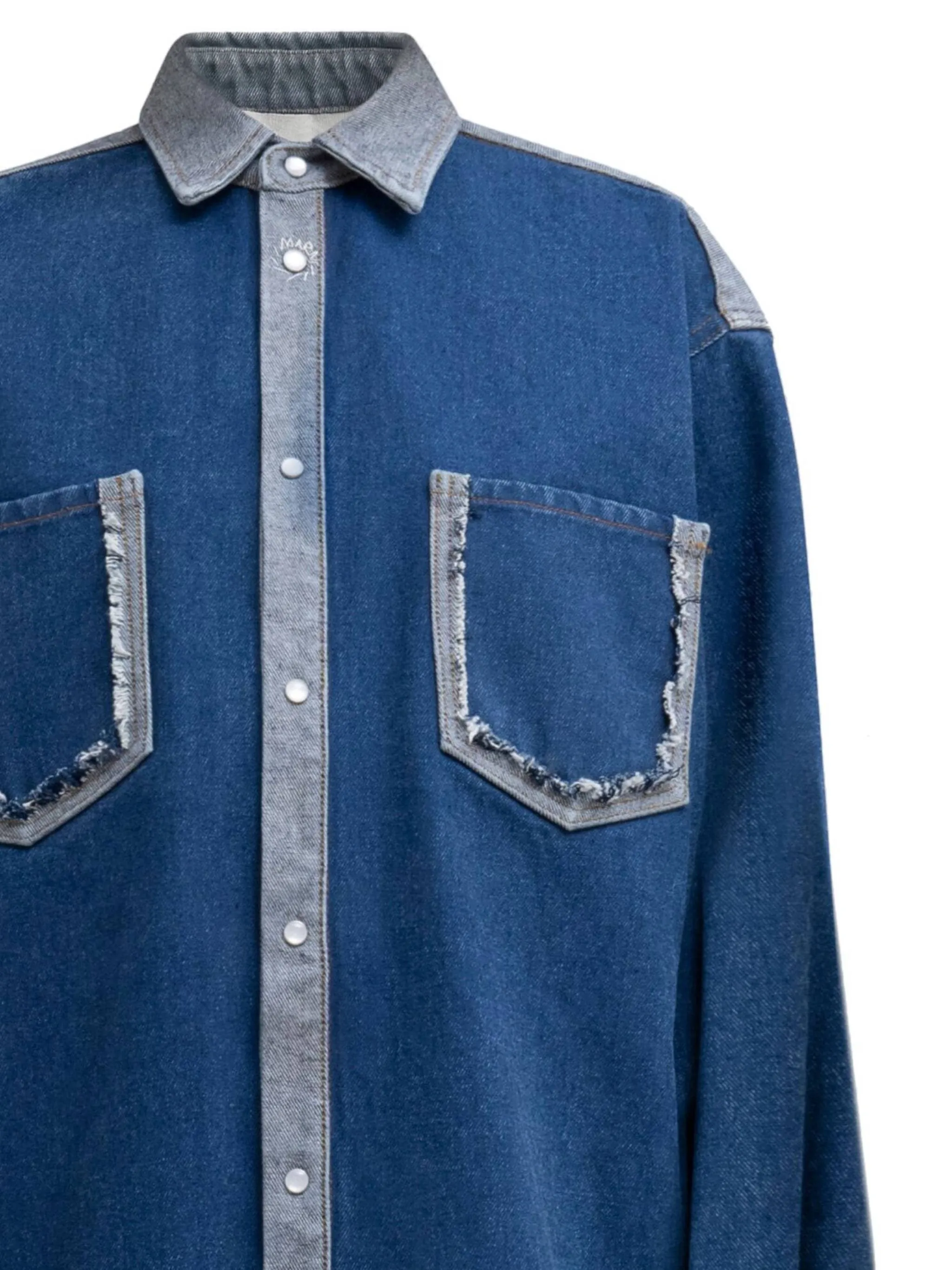 denim patch cotton shirt