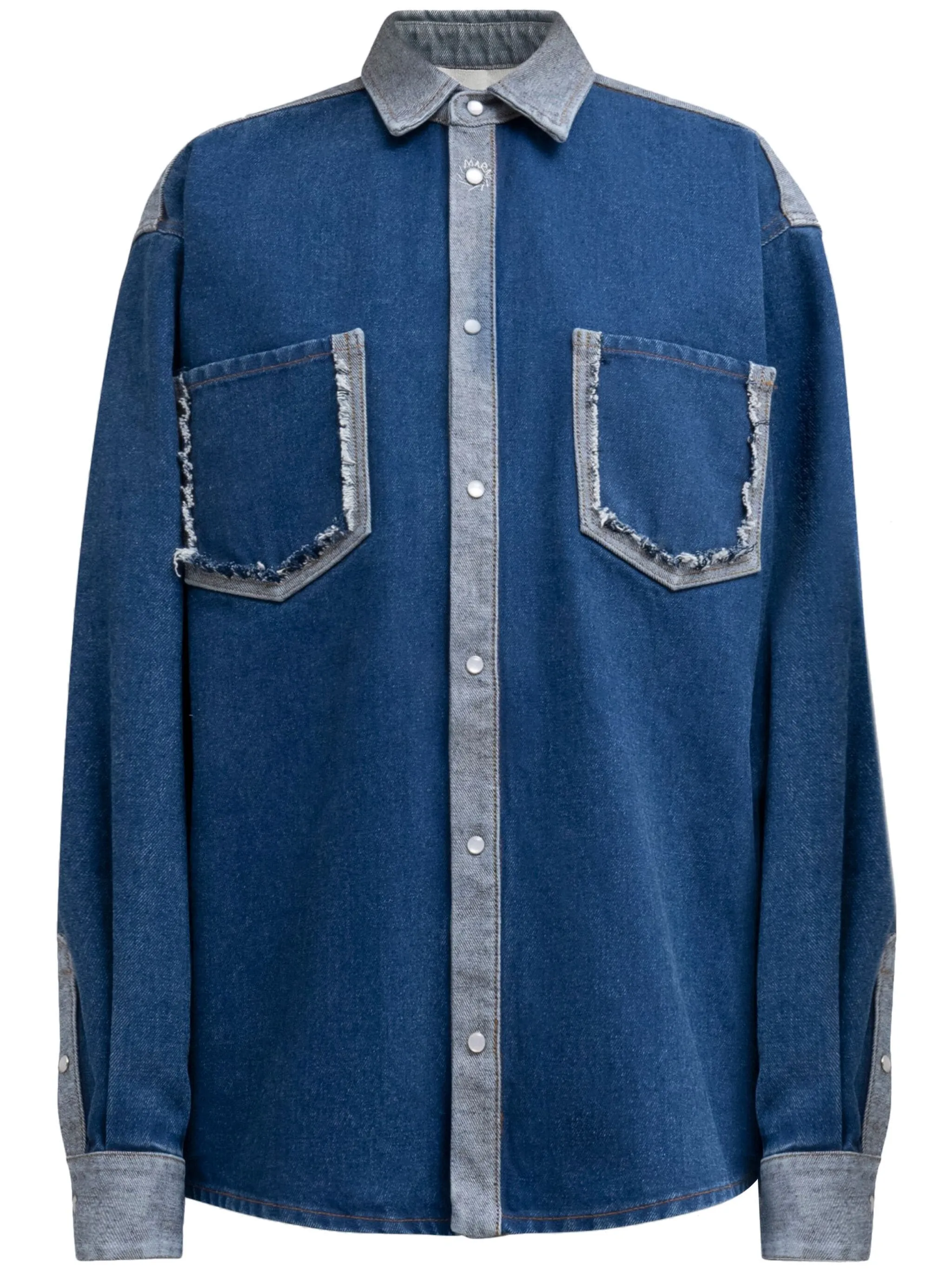 denim patch cotton shirt