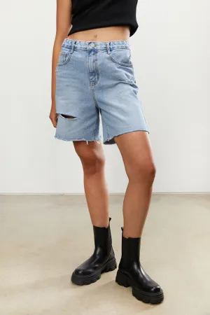 DISTRESSED JEAN SHORT