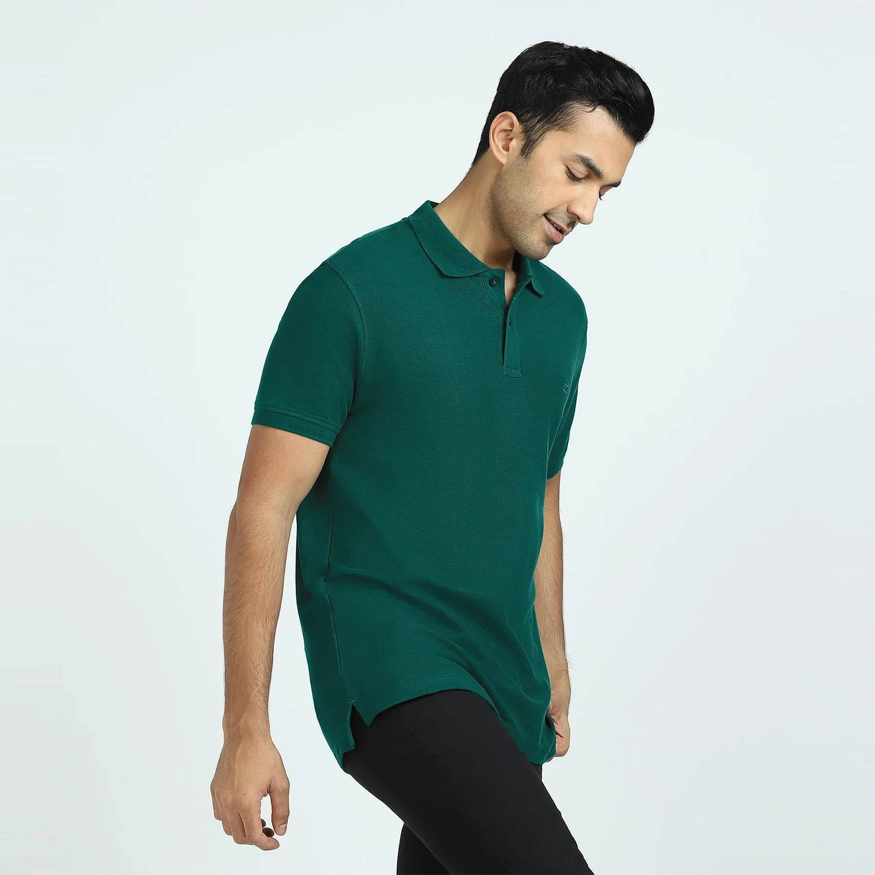 Element Combed Cotton Polo T-shirts Forest Green