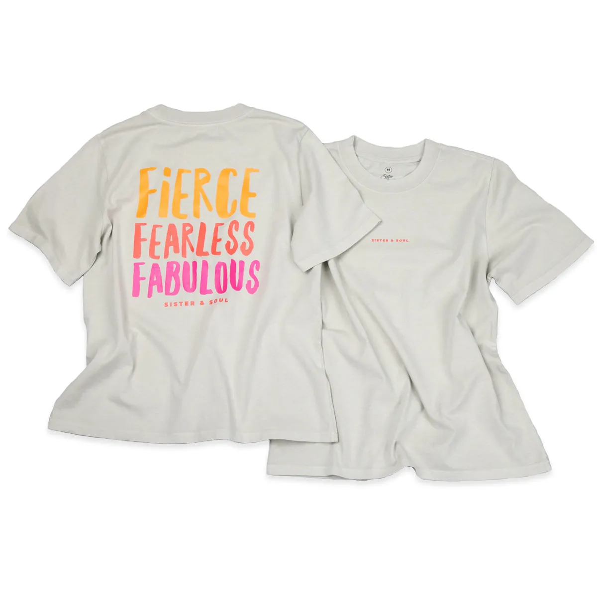 FIERCE FEARLESS FABULOUS - Washed Bone - Heavy Tee