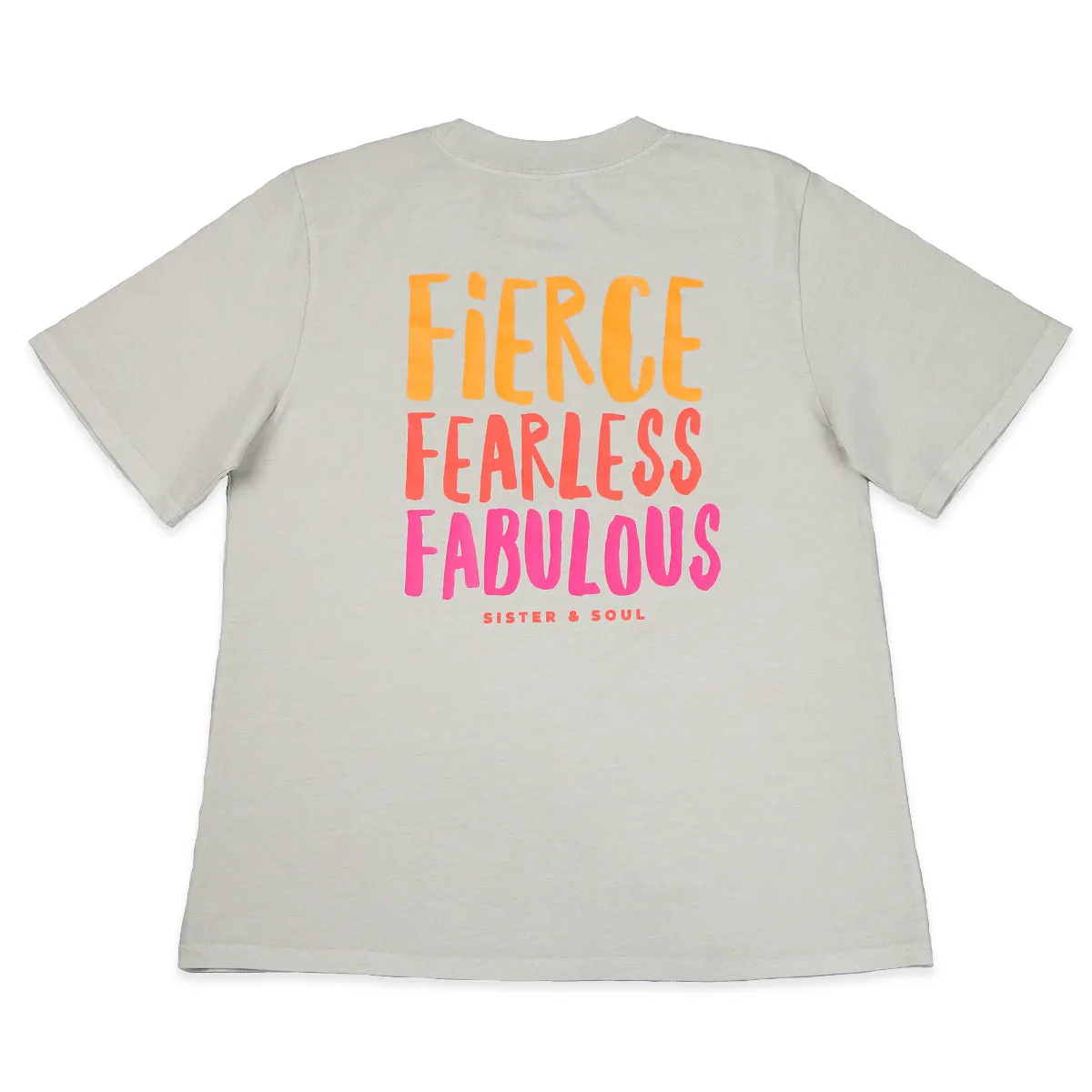 FIERCE FEARLESS FABULOUS - Washed Bone - Heavy Tee