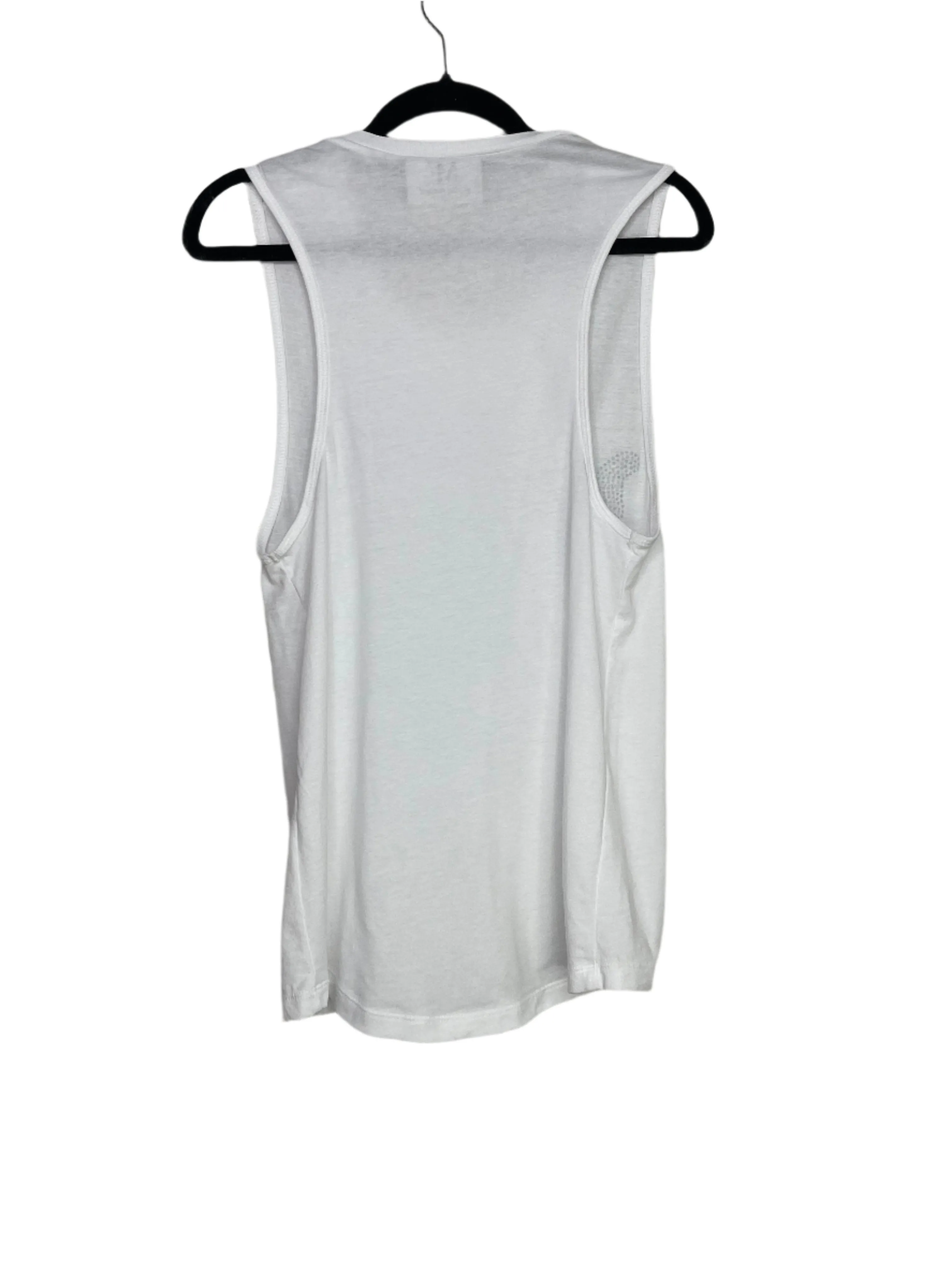 Game Day Tank, Muscle Racerback White, Silver Walking Tiger