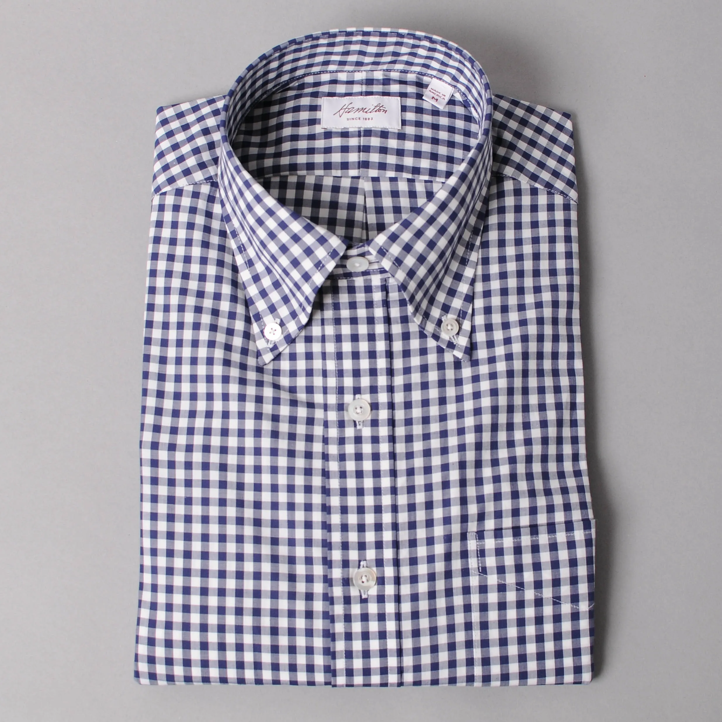 Hamilton Classic Gingham Check Sport Shirt — Navy