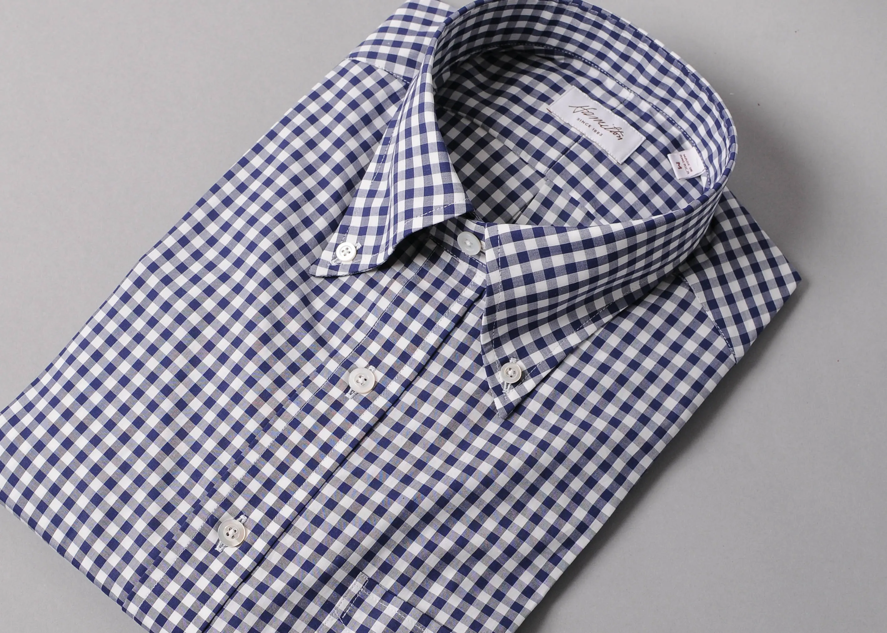 Hamilton Classic Gingham Check Sport Shirt — Navy