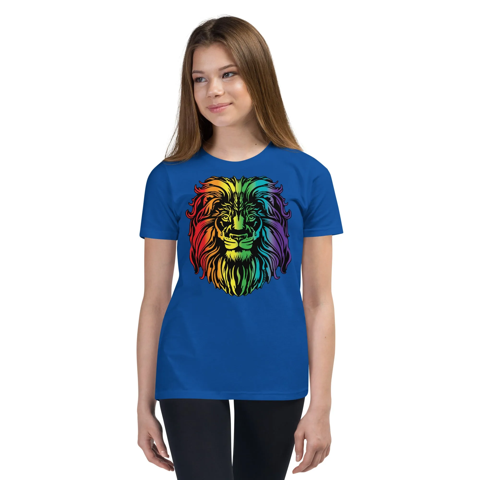 Heart of a Lion Pride Youth Tee Royal/Rainbow