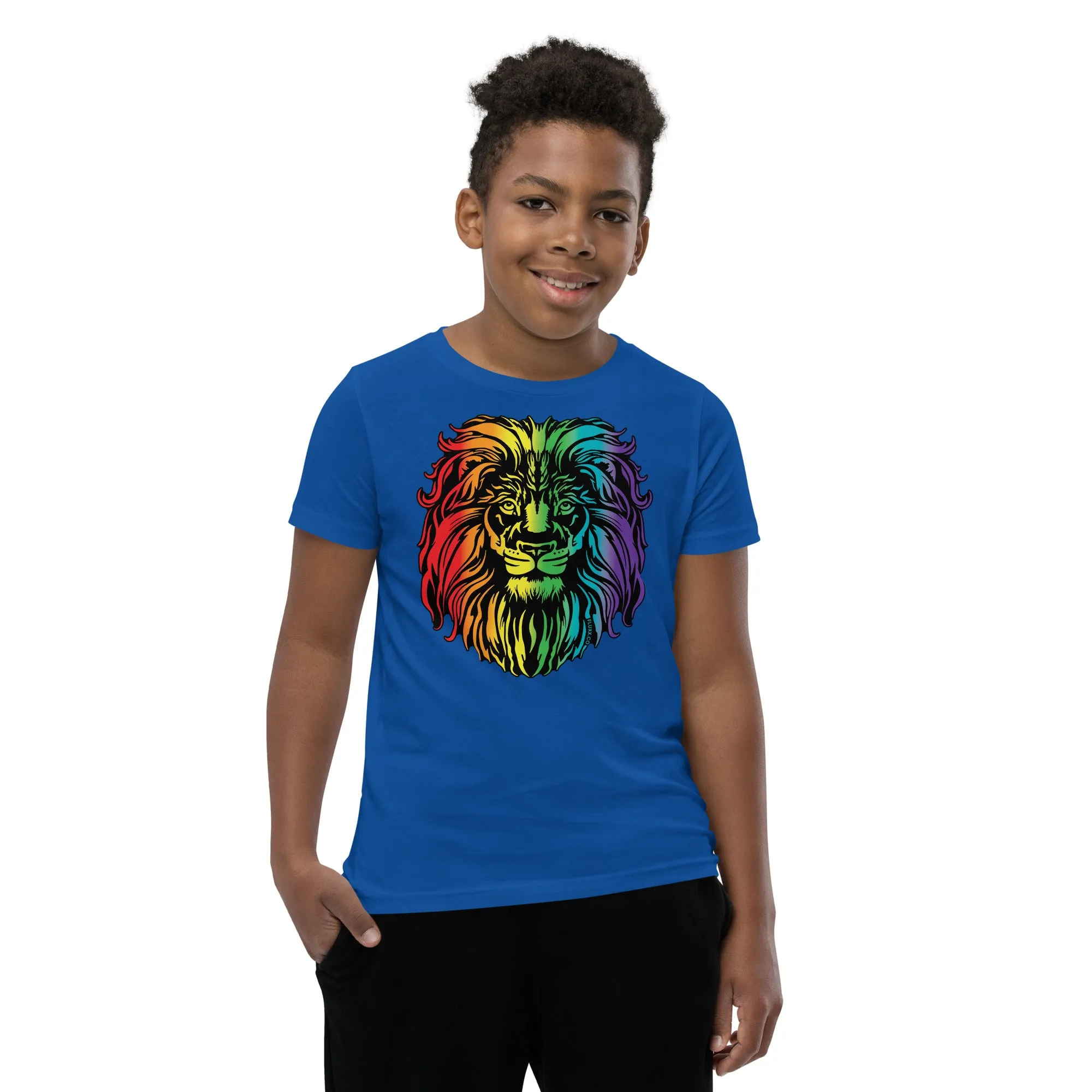 Heart of a Lion Pride Youth Tee Royal/Rainbow