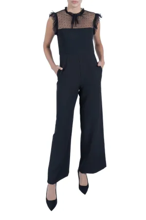 Julia Jordan Ruffled Drawstring Crepe Jumpsuit