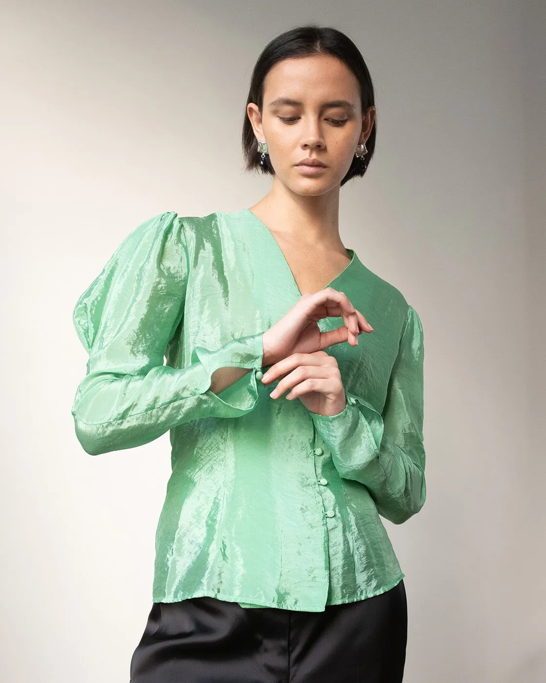 Julie Blouse Viscose Blend Jade