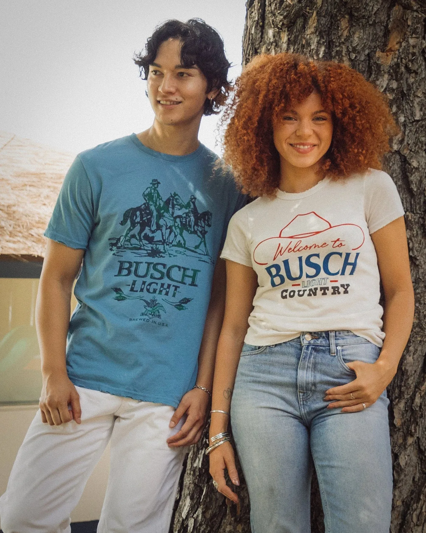 Junk Food Busch Light Vintage Tee - ASHLEY BLUE