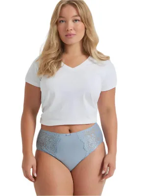 Kayser Cotton & Lace Full Brief - Winter Sky