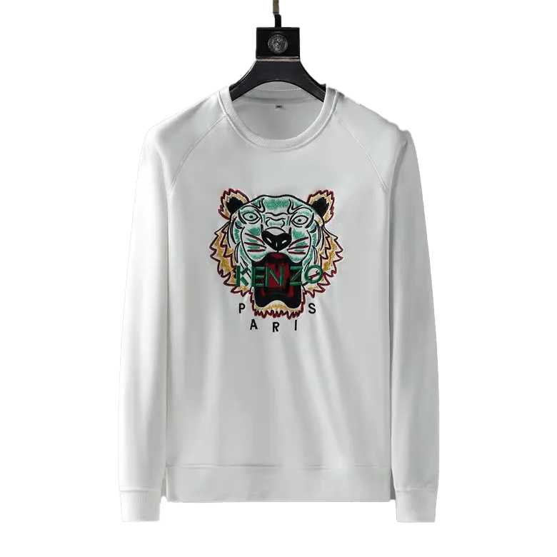 Kenz Full Embroidery Tiger Logo Sweatshirt - White