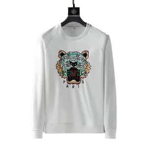 Kenz Full Embroidery Tiger Logo Sweatshirt - White