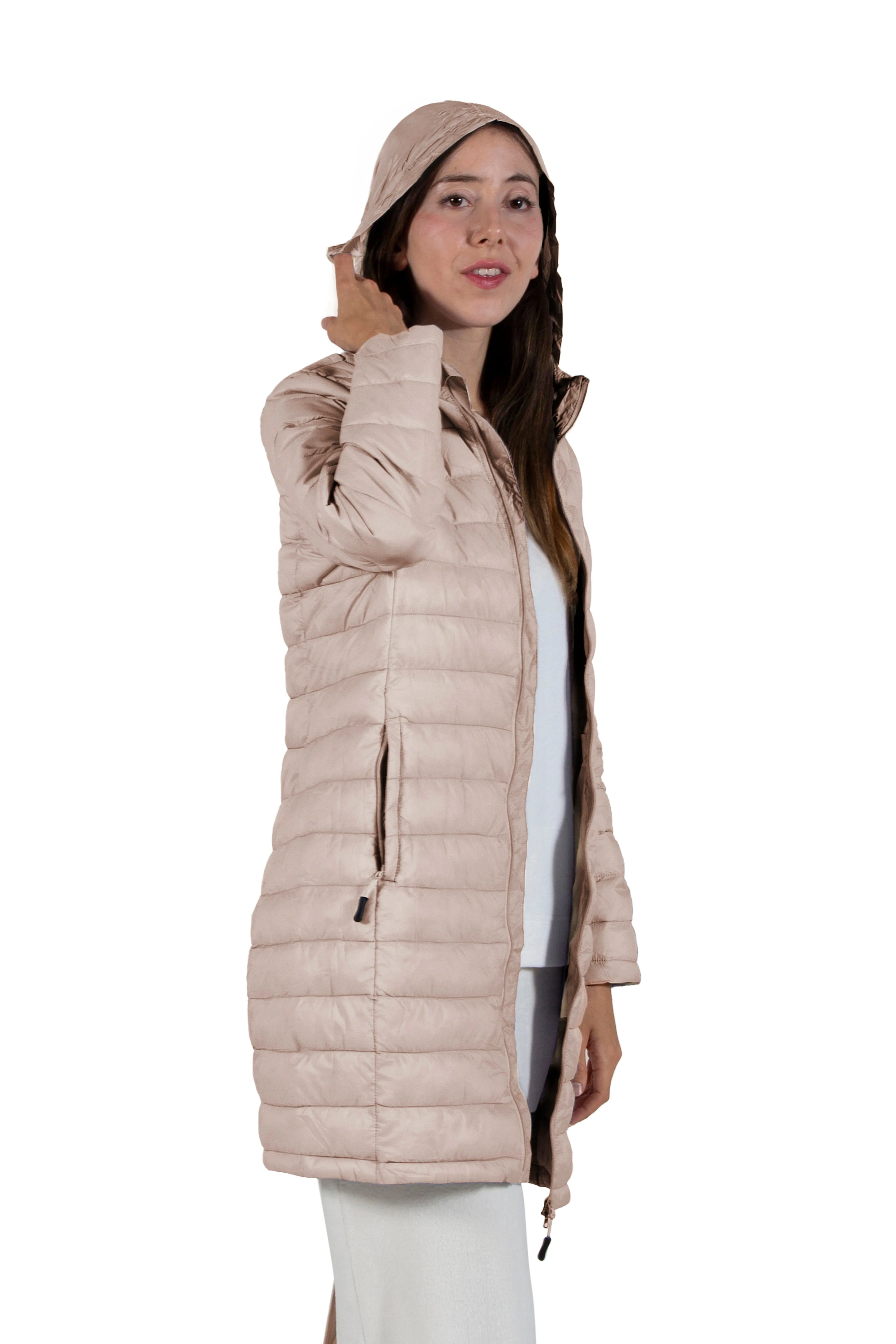 La Cera Lightweight Quilted Puffer Coat