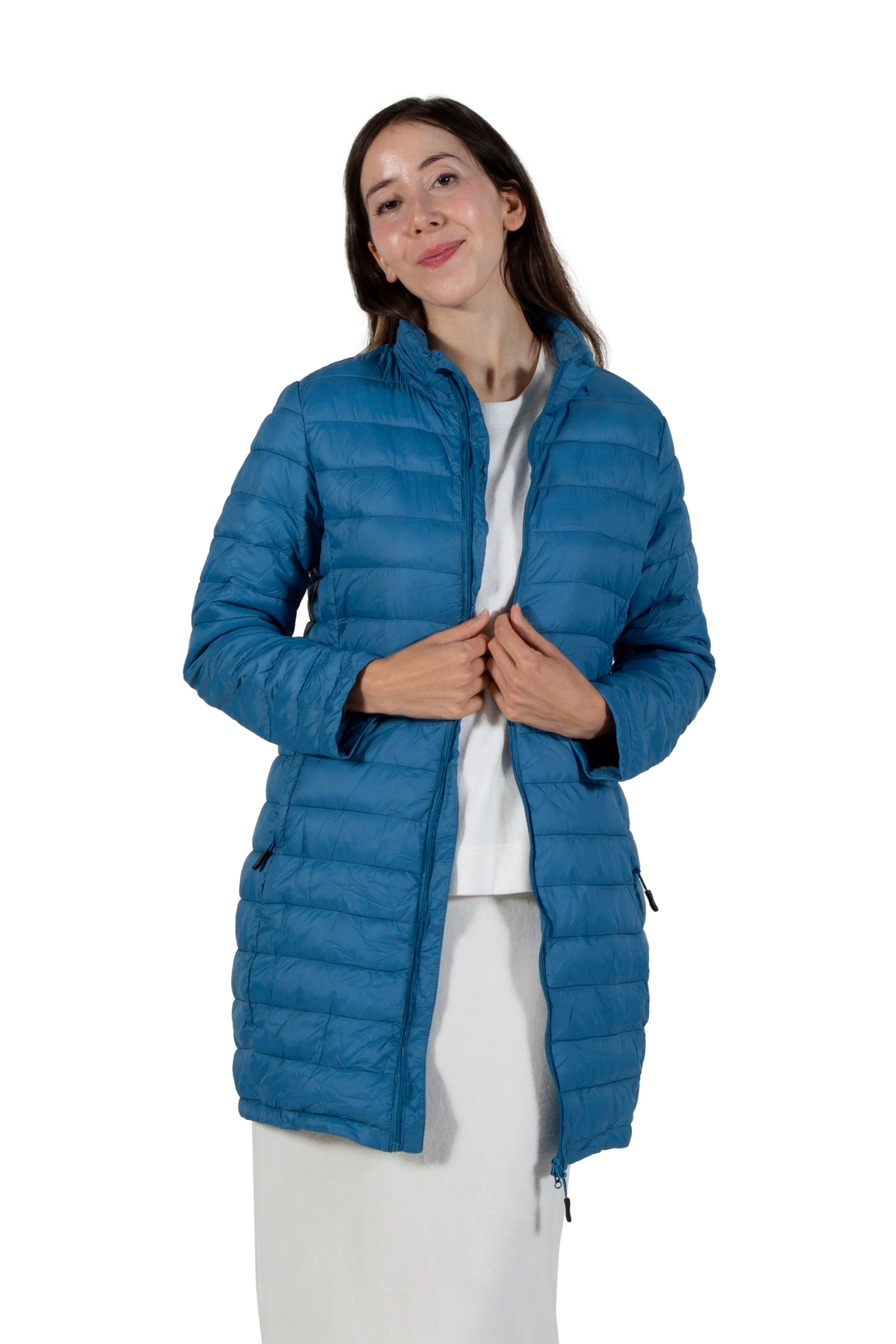 La Cera Lightweight Quilted Puffer Coat