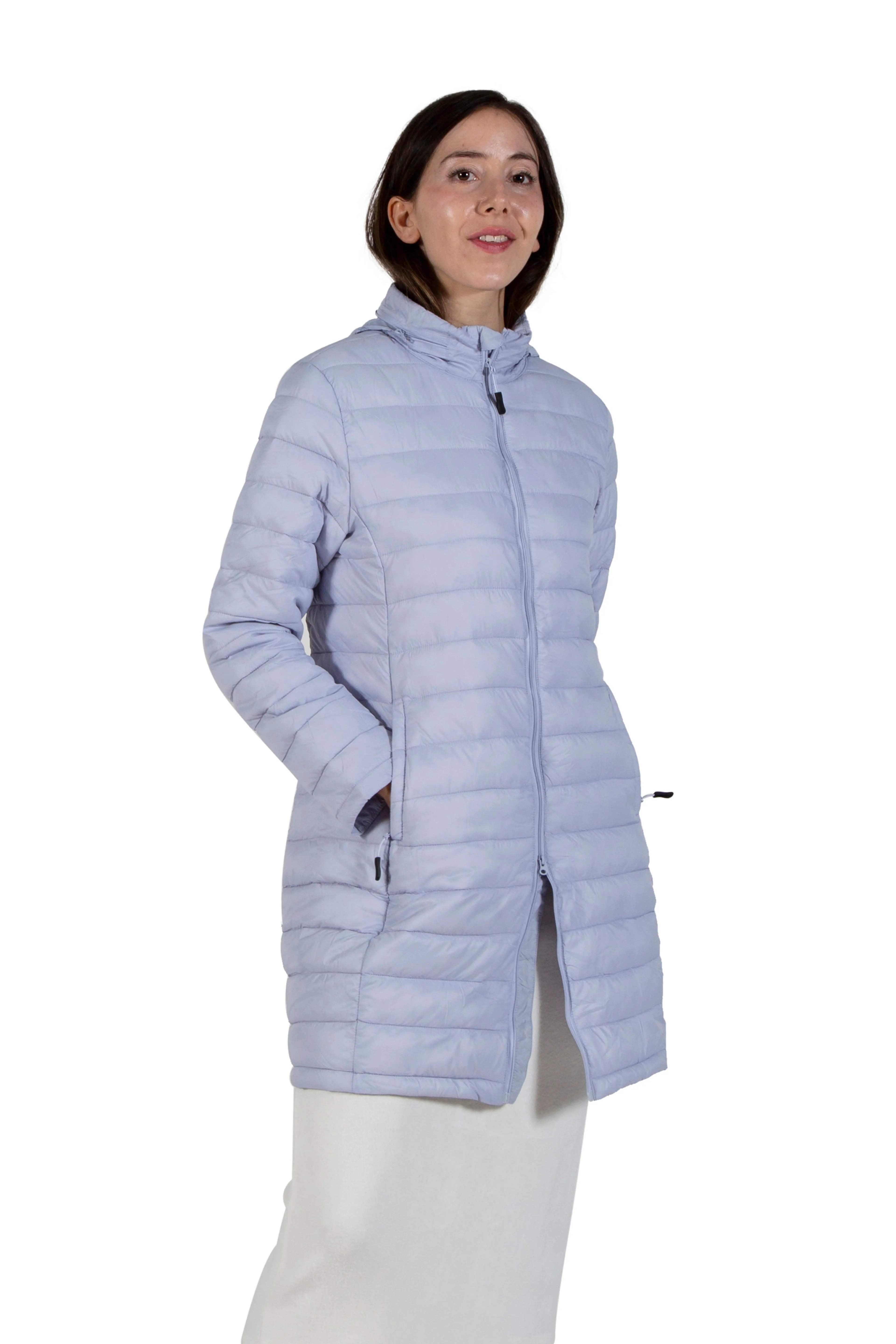 La Cera Lightweight Quilted Puffer Coat