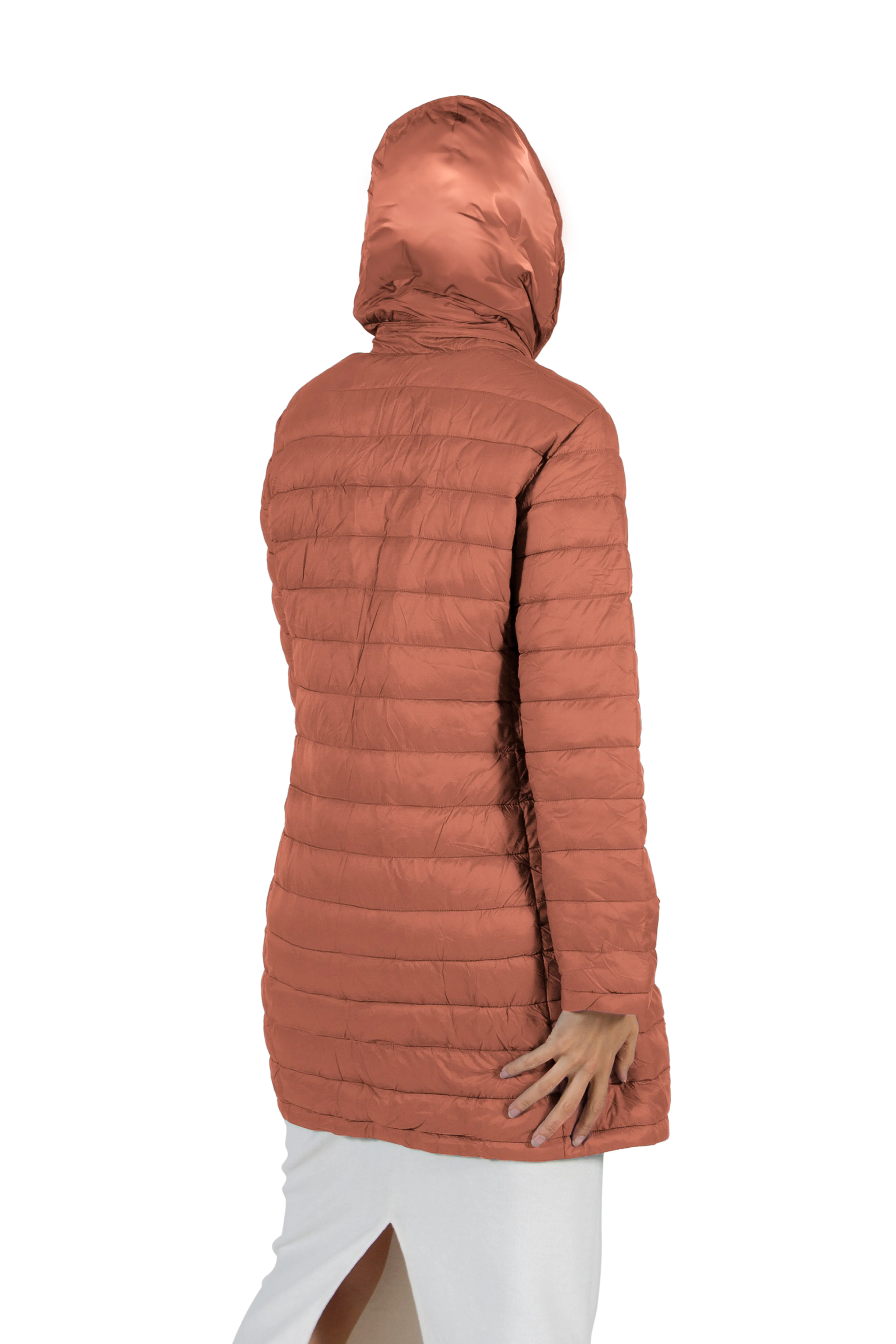 La Cera Lightweight Quilted Puffer Coat