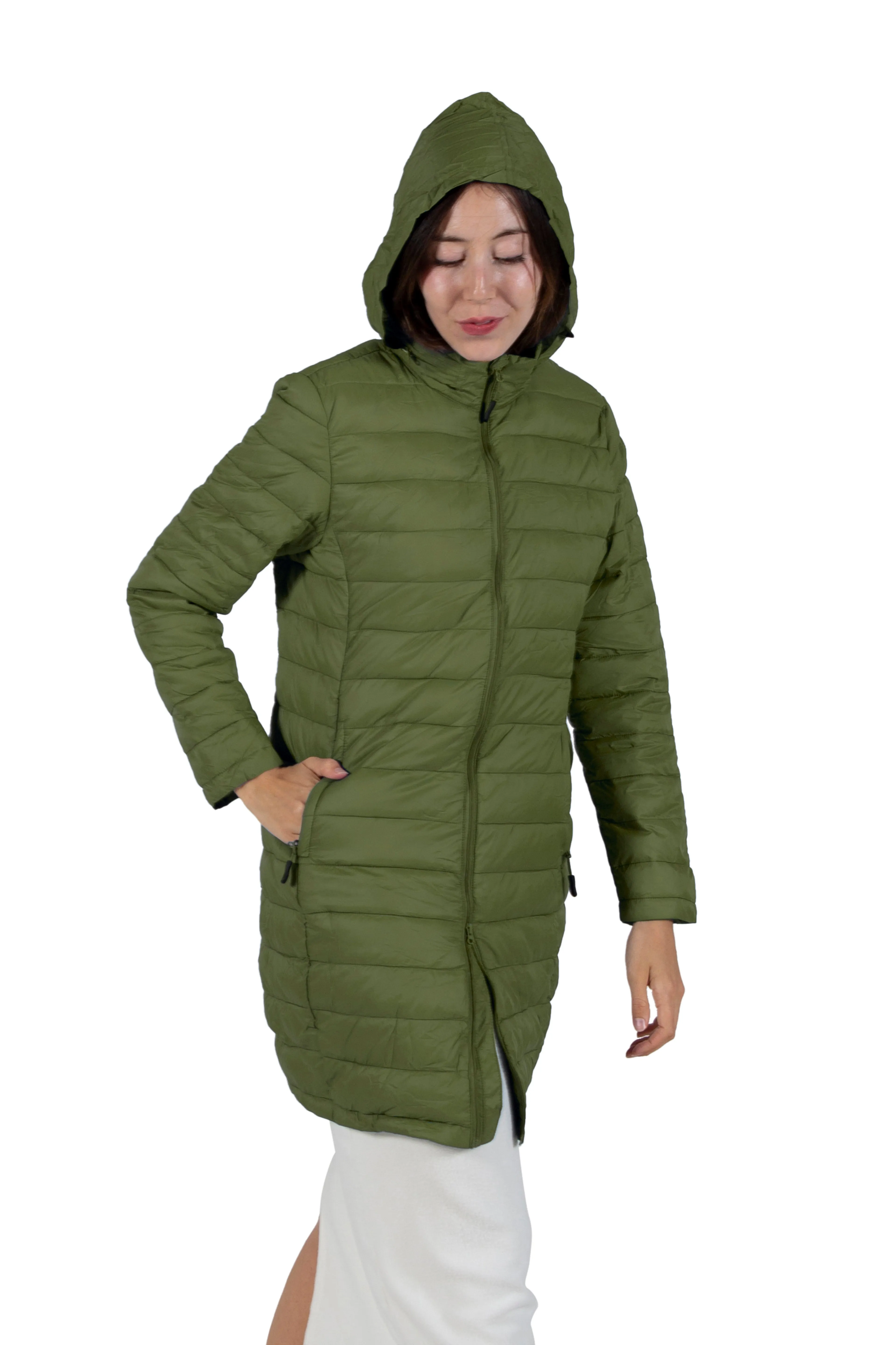 La Cera Lightweight Quilted Puffer Coat