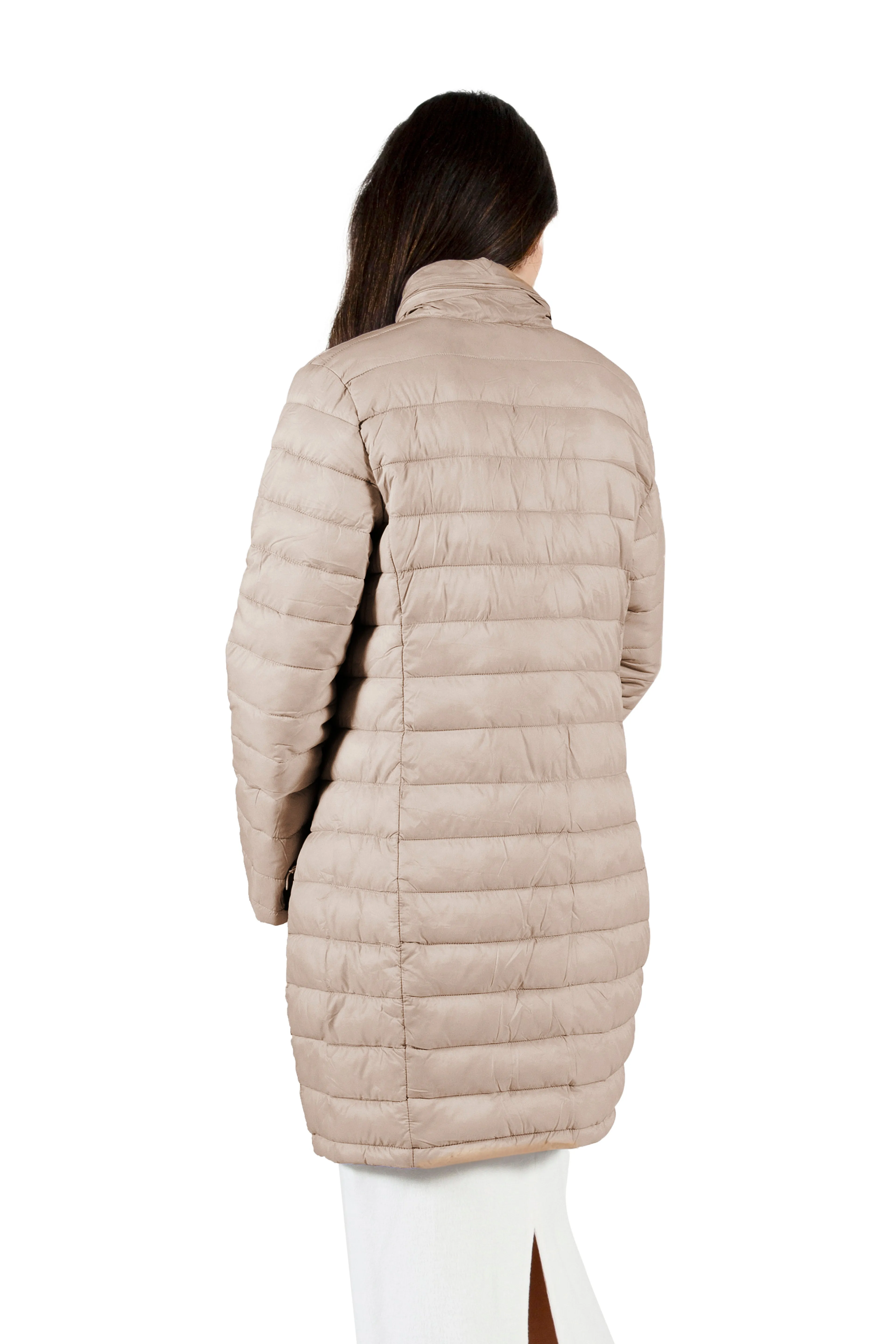 La Cera Lightweight Quilted Puffer Coat