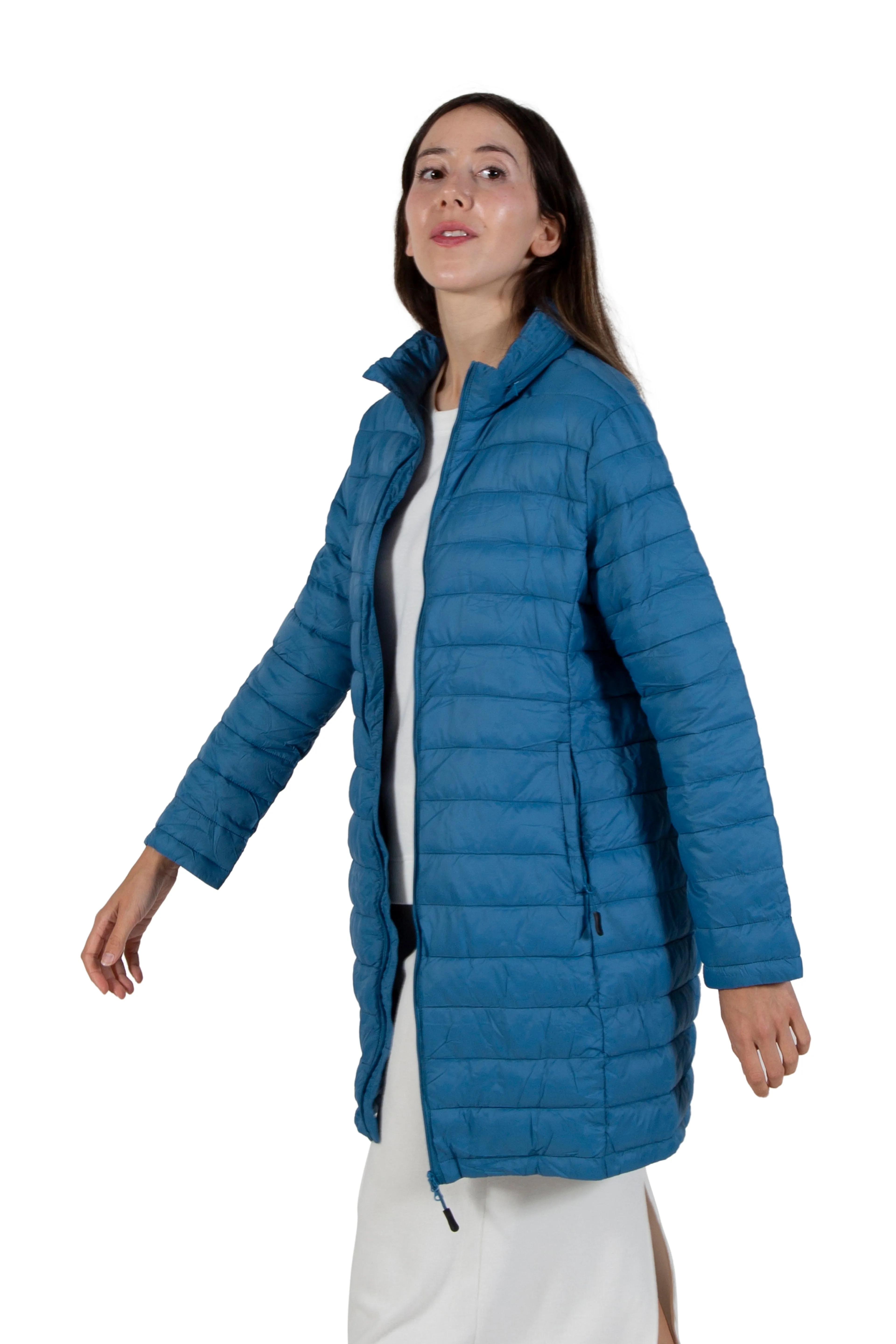 La Cera Lightweight Quilted Puffer Coat